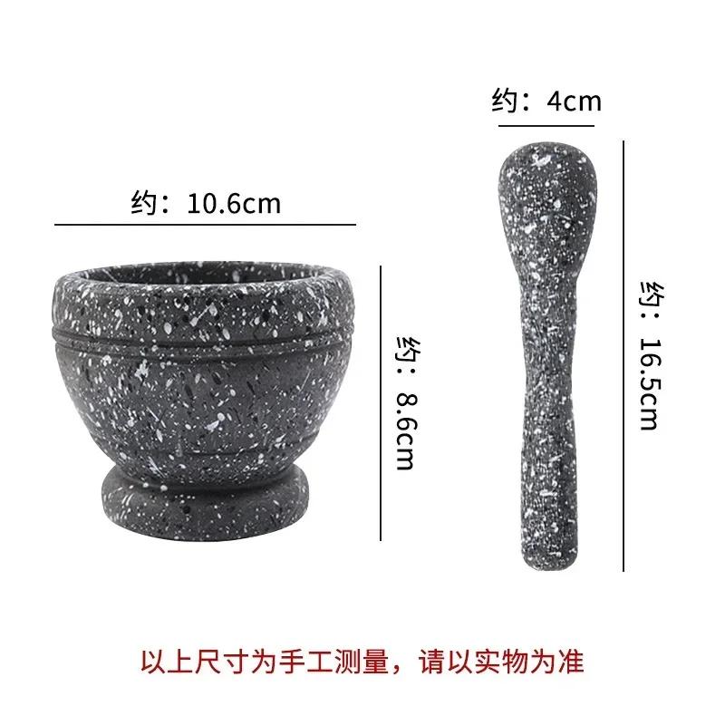 Manual Garlic Press Household Grinder Pressing Garlic Mashing Pot New Manual Medicine Jujube Wood Pounding Stone Mortar Grinder