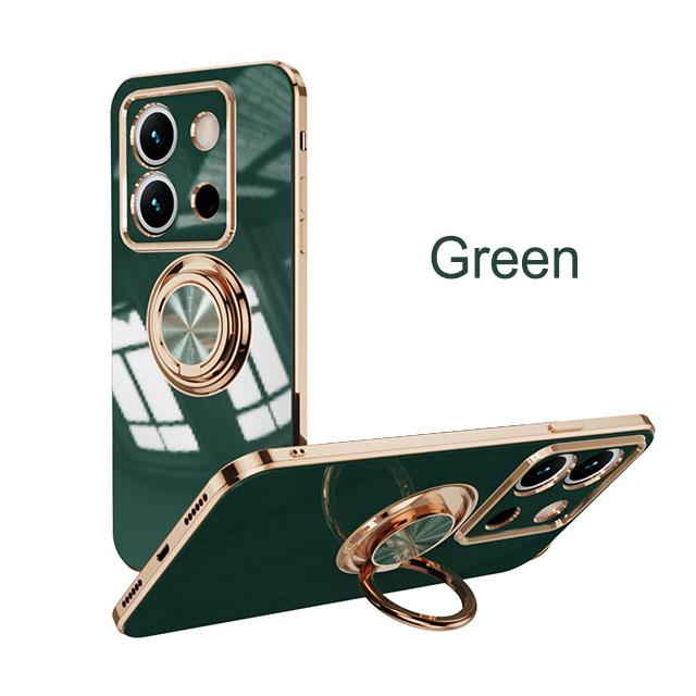 

Чехол для телефона с покрытием и держателем-кольцом для Xiaomi Redmi Note 13 Pro Plus 5G с подставкой Redmi Note 14 12 10 11 Pro Plus 10S 12S Redmi Note 13 Pro 5G зелёный