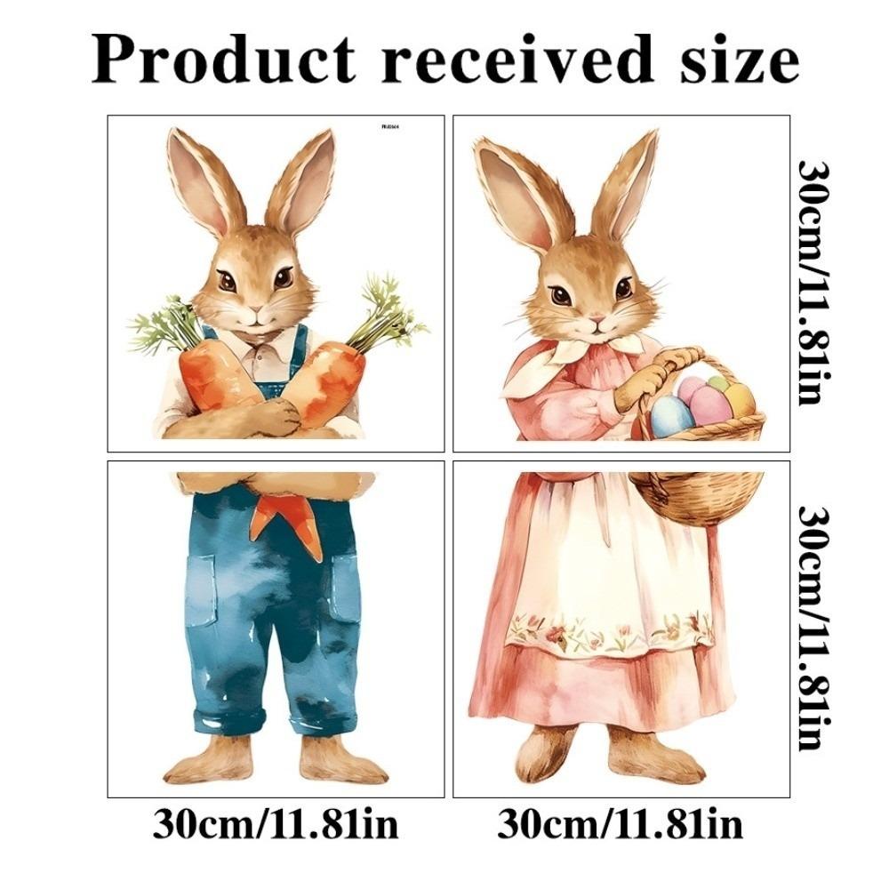 Waterproof Easter Egg Window Decals Creative Easter Bunny Static Cling Decal  Window Decoration