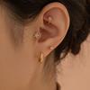 Lunne 14K Flower Cubic Labret Tragus Piercing (14K Gold) #W06