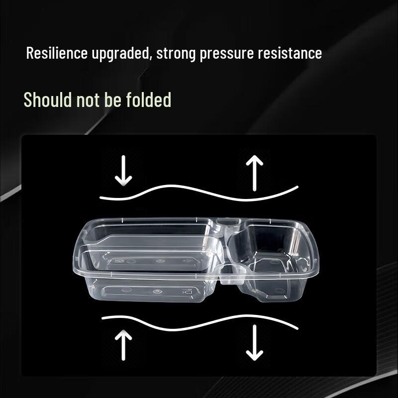 WS Rectangular 3-Compartment Disposable Lunch Box