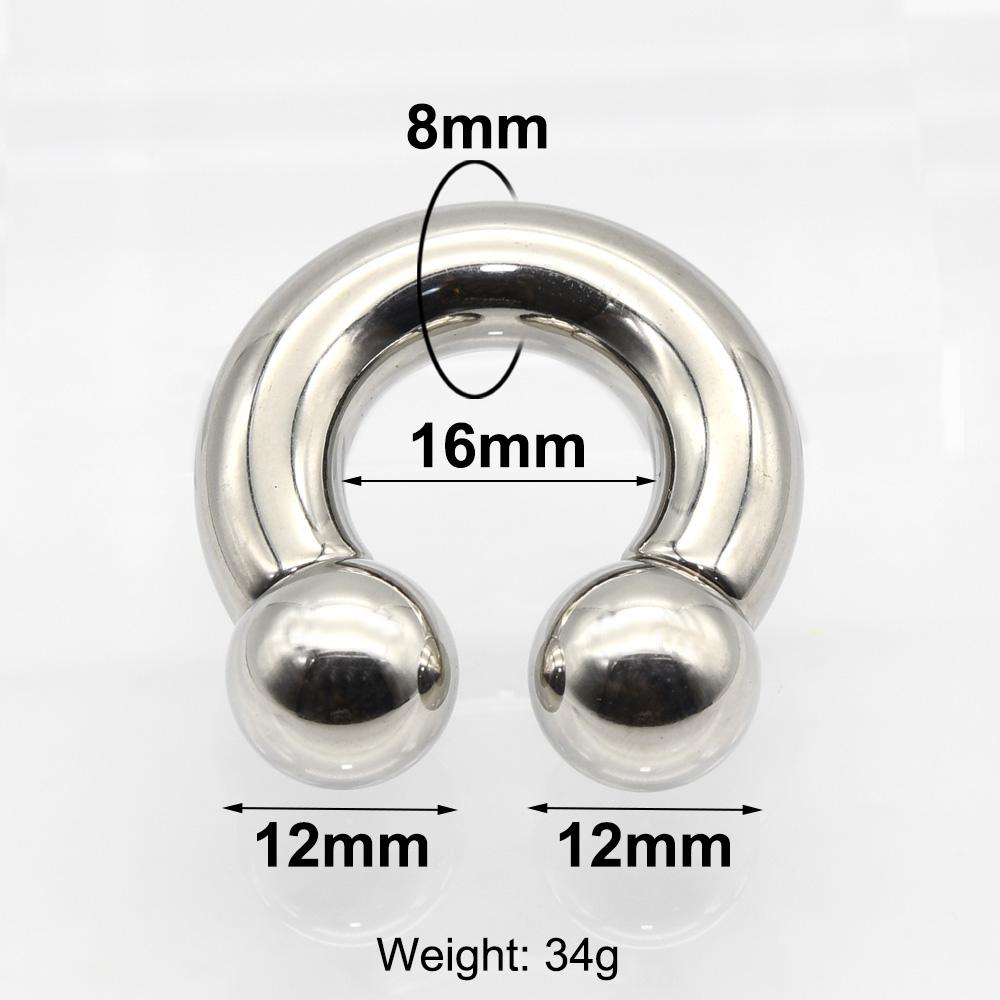 12G-00G Velký průměr Kruhový činkový kroužek z nerezové oceli s vnitřním závitem Piercing do nosu Septum Piercing Rozšiřovač Náušnice do laloku