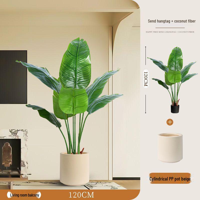 Large Faux Bird of Paradise Tree - Indoor Living Room Floor-Standing Luxury Green Plant Decor
