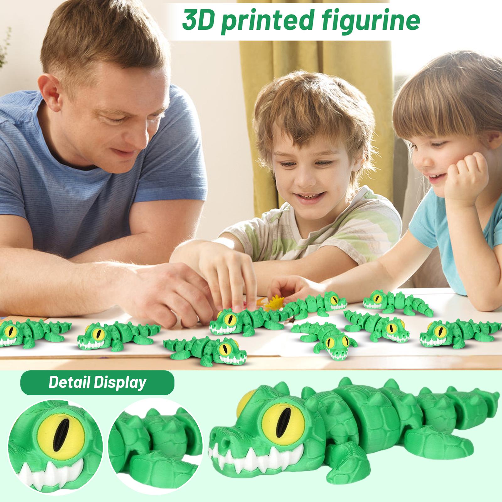 3D-Printed Realistic Animal Model — Articulated, Cartoon-, Stress-Relieving Desktop Ornament One Size