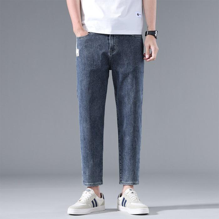 

New Spring and Summer Men s Nine-point Pants Slim-fitting Thin-foot Pants Korean Version 9-point Jeans 28