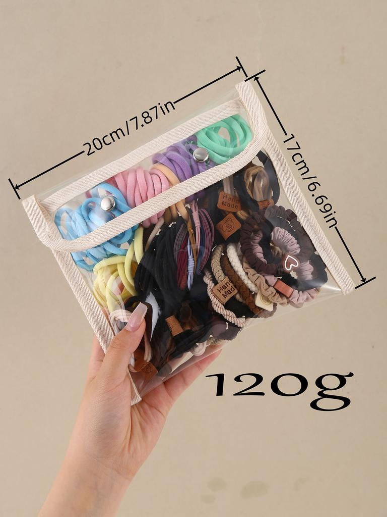 120PCS/ set of girls candy color khaki color nylon hair band Basic course Hair band suitable for wearing ponytail hair band fash