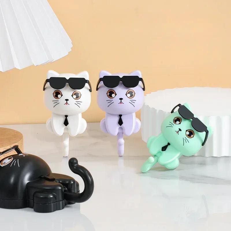 1PC cartoon sunglasses with creative hooks no holes no marks strong adhesive hooks cat hooks