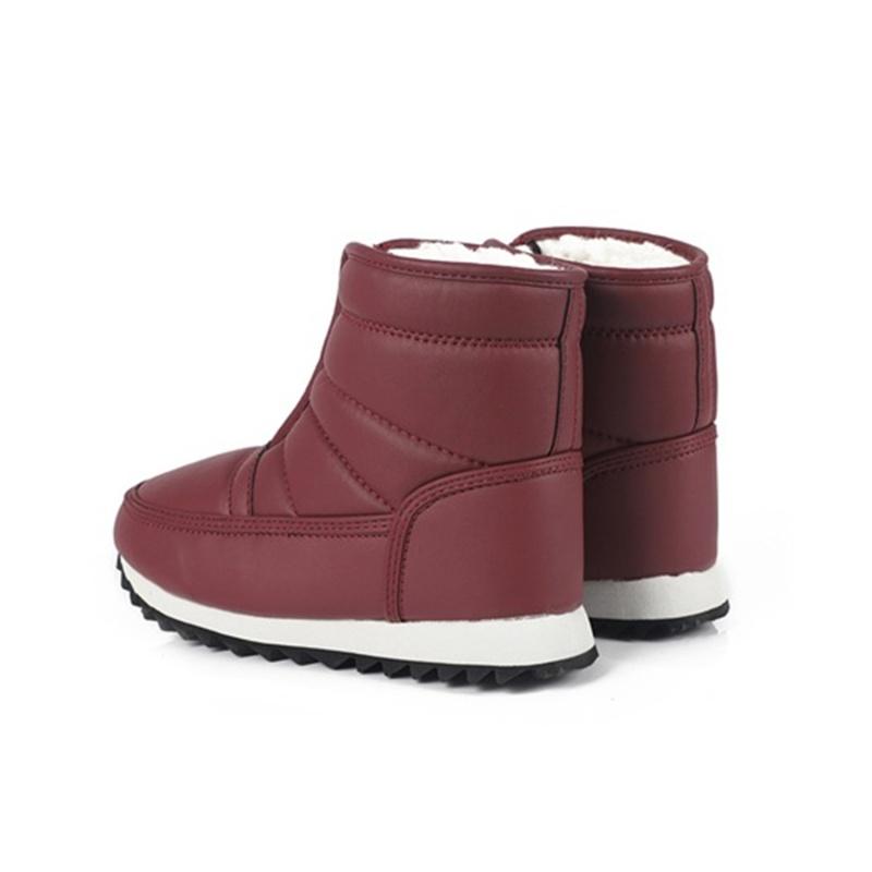 Winter Thicken Fluffy Flat Ankle Boots Warm Keeper Middle-aged Elderly Snow Boots Anti Slip Soft Comfortable Cotton Shoes