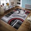 Modern Geometric Rug Black Grey Red Circle Pattern Area Carpet Soft Floor Mat for Living Room Bedroom Home Decor