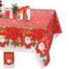 Christmas Disposable Tablecloth Red Santa Snowman Reindeer Snowflake Table Cover for Home Parties