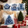 Christmas Decoration Pillowcase Fireplace Christmas Tree Gift Pillow Cover Sofa Cushion Suite Room Home Decoration Gift