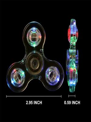 LED-beleuchteter Fidgeting Spin - Klar, Stressabbauendes Handspielzeug für Kinder und Erwachsene, Bunt, Fidgeting Spinner