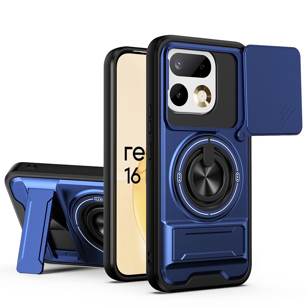 KEYSION Magnetic Phone Case for Realme 16 Pro 5G 16 Pro+ 5G Slide Camera Protection Upright Kickstand Ring Shockproof Back Cover