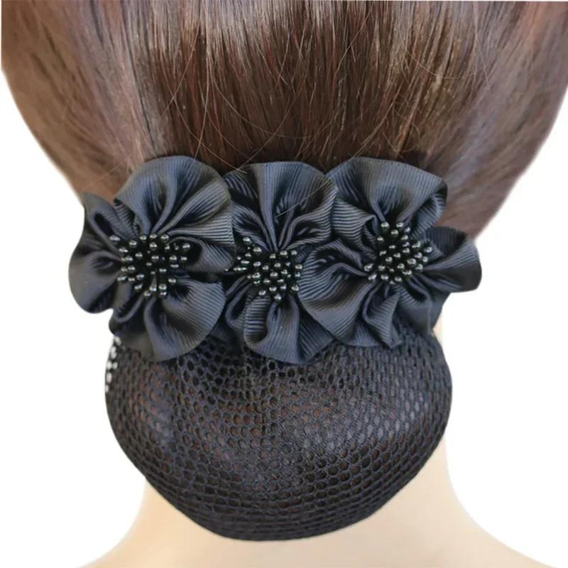 i-Remiel Tulle Floral Lace Satin Hair Cover Stylish Ribbon Bowknot Bow Crochet Bun Net Snood Hair Accesories Hair Pin Women Lady