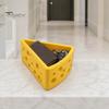 Cheese Hole Design Container Ornament, 3D Printing Smooth Surface Storage Box, Desk Organizer Bright Yellow Cosmetic for Keys Cosmetics Stationery