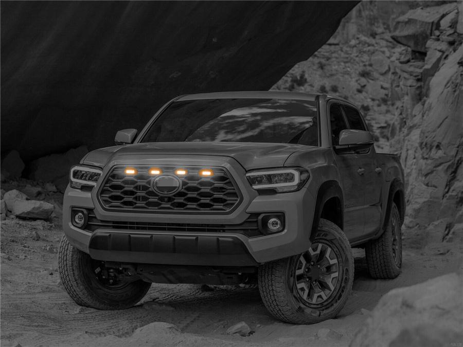 4Pcs Car Smoke Lens LED Grille Light Kit Amber Lamp For 2020-2021 Toyota Tacoma