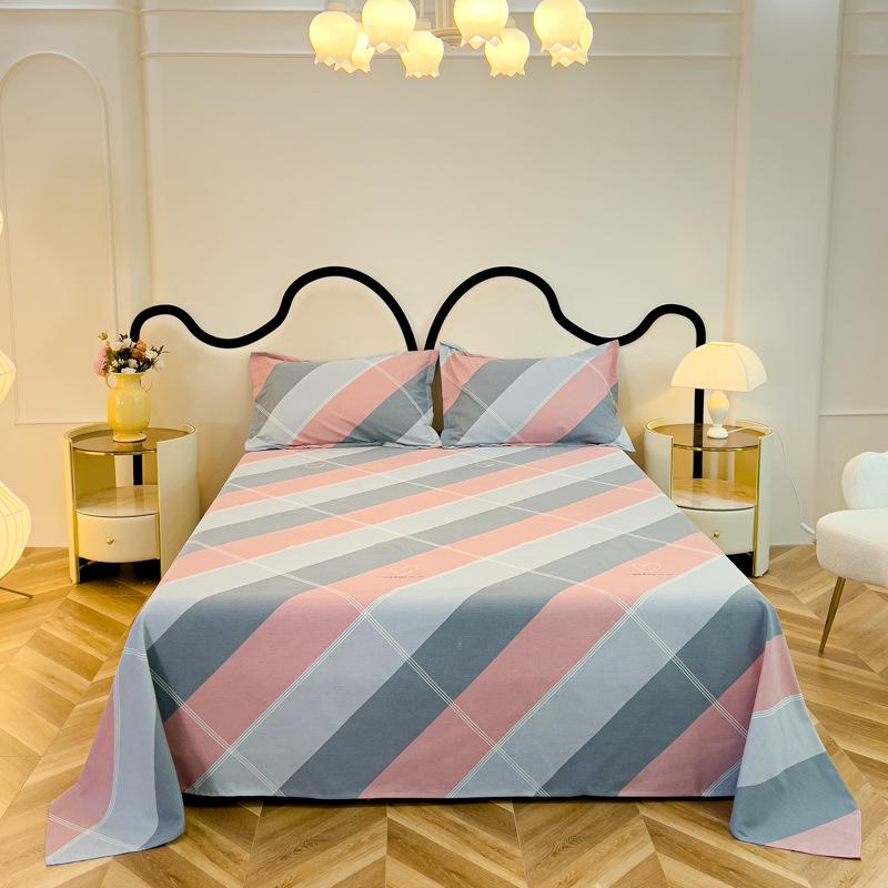 Long-Staple Cotton Brushed Bed Sheet - Solid Color, Thickened, Multiple Sizes (1.2/1.5/1.8m) for Dormitory Single Beds.