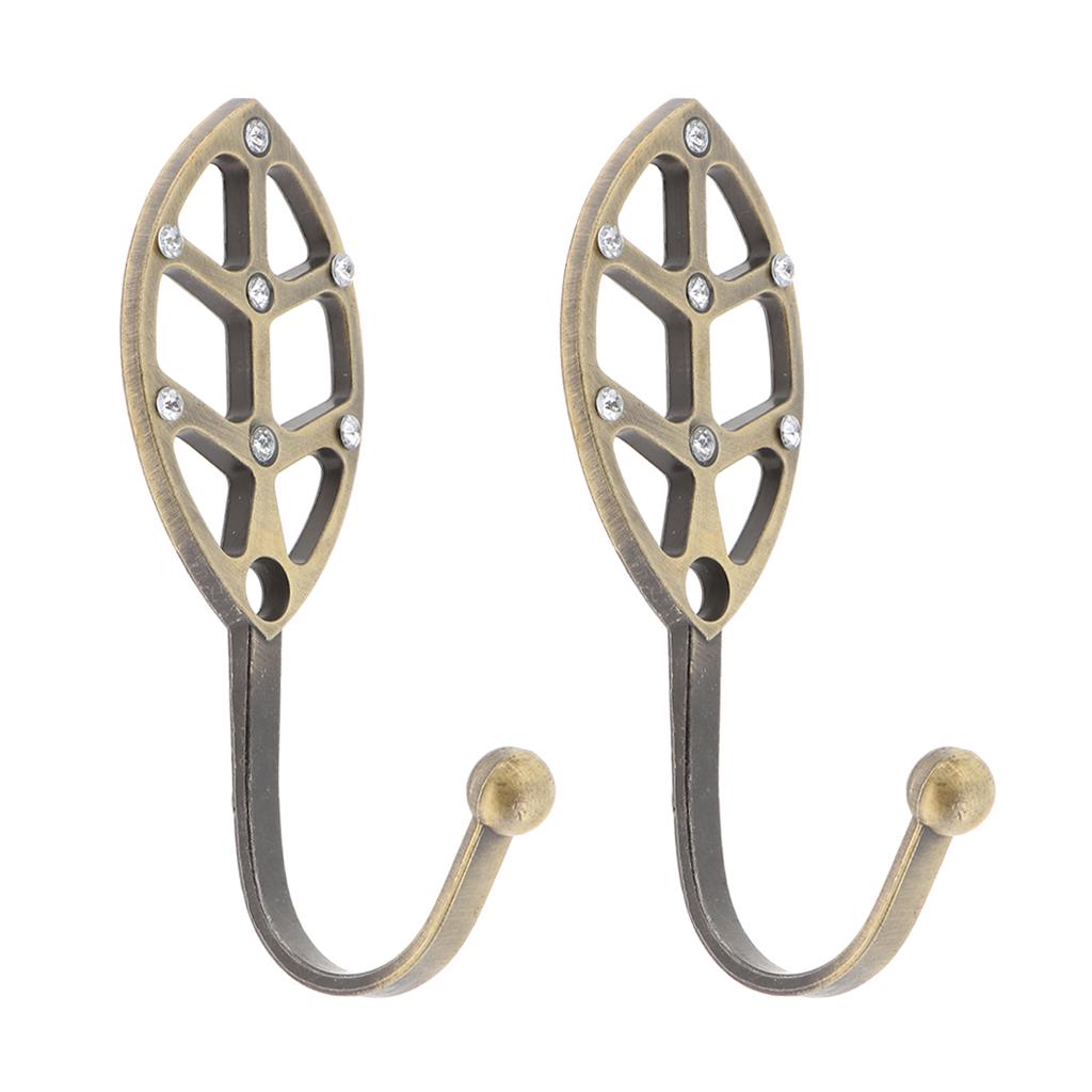 2 Alloy Elegant Decorative Curtain Holdbacks Wall Hooks with Screws