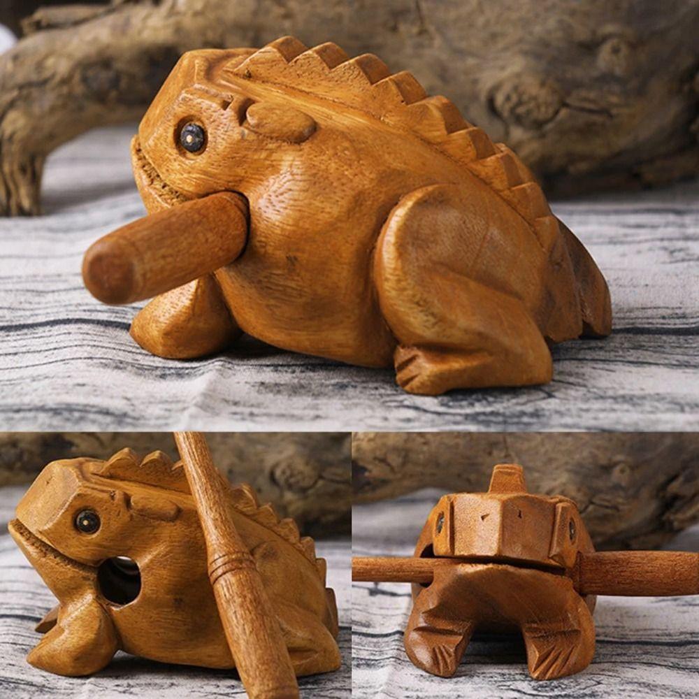 Handcrafted Frog Musical Instrument Wooden Lucky Frog Crafts Home Office Desk Decor