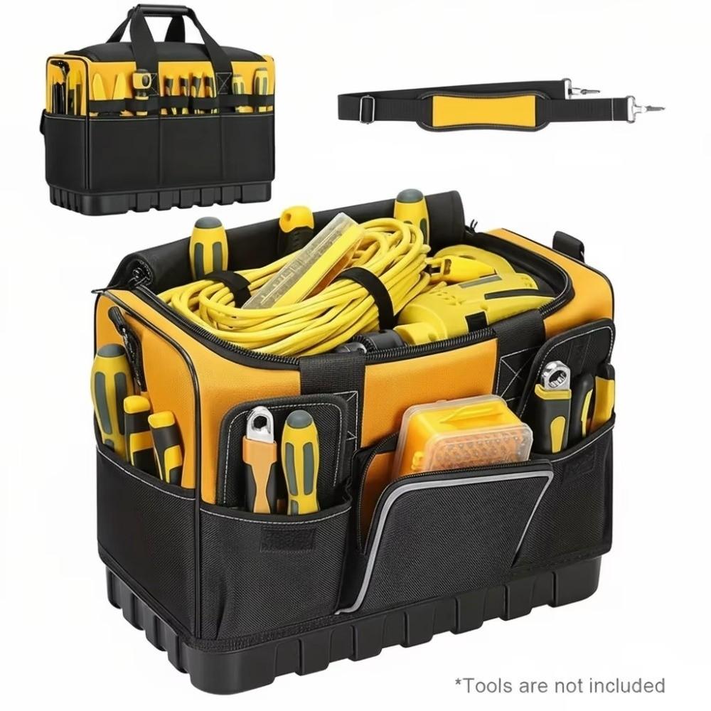 Adjustable Heavy Duty Tool Bag Hard Bottom Electrician Tool Bag For Electrician