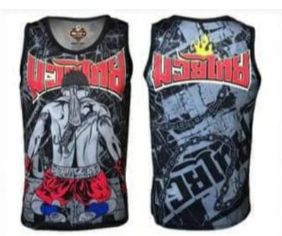 Mesh Tank Top Printed Screen Muay Thai Kick Boxing Thailand Men Women Fish Net Tshirt Sleveless 4