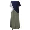 Women's Summer Fashion   Contrast Color Stitching Skirt Large Size Dress