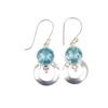 Sky Blue Topaz Gemstone Dangle Earrings 1.50" , 925 Sterling Silver Handmade Silver Jewelry EE-59-12