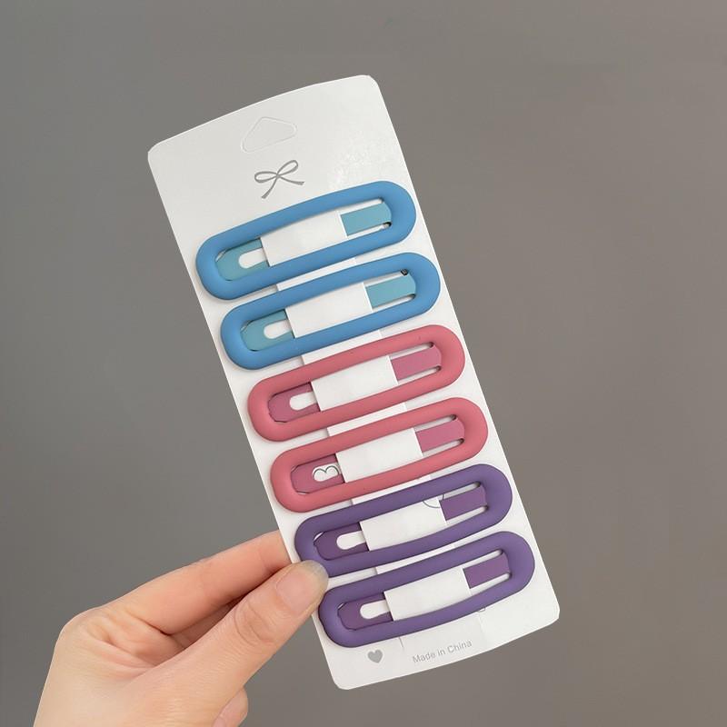 6Pcs Candy Color Wavy Hair Clip Women High-end Bangs Clip New Frosted BB Clip Simple Fresh Hairpin Girl Hair Accessories