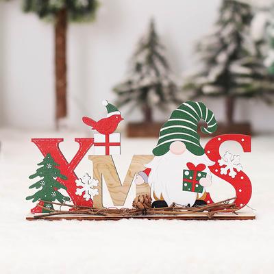Christmas Decoration For Home Wooden Letter Snowflake Santa Claus Snowman Ornaments Xmas Table Decor Navidad New Year