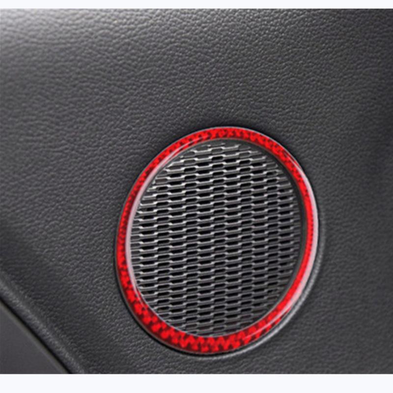 Carbon Fiber Headlight Switch Speaker Frame for Ford Mustang Car Stickers Car-Styling 2015 2016 2017 2018   Auto