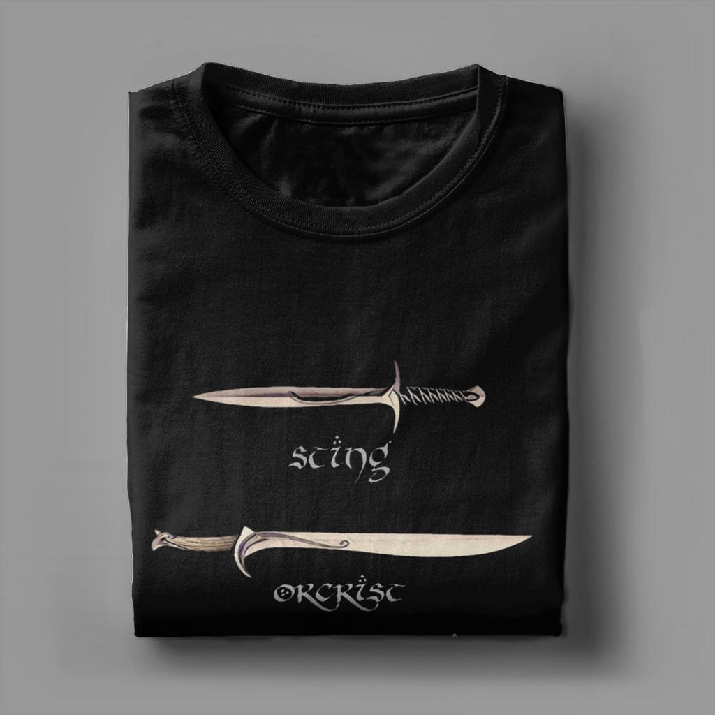 Swords Sting Orcrist Glamdring Narsil T-Shirts Men 100% Cotton T Shirts L-Lords Of The R-Rings Tee Shirt Plus Size Clothing