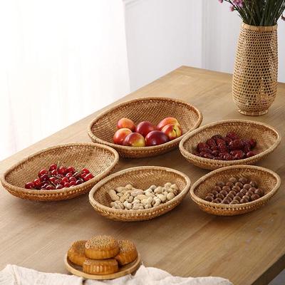 Handmade Oval Bamboo Weaving Basket - Multiuse Sieve, Storage, and Drainage for Fruits, Rice, and More