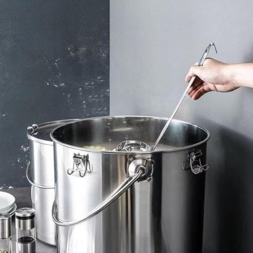 Stainless Steel Pot, Induction Compatible (16cm-35cm), Commercial-grade, with Lid, Locking Mechanism, and Handle. Suitable for Direct Heat Cooking, St