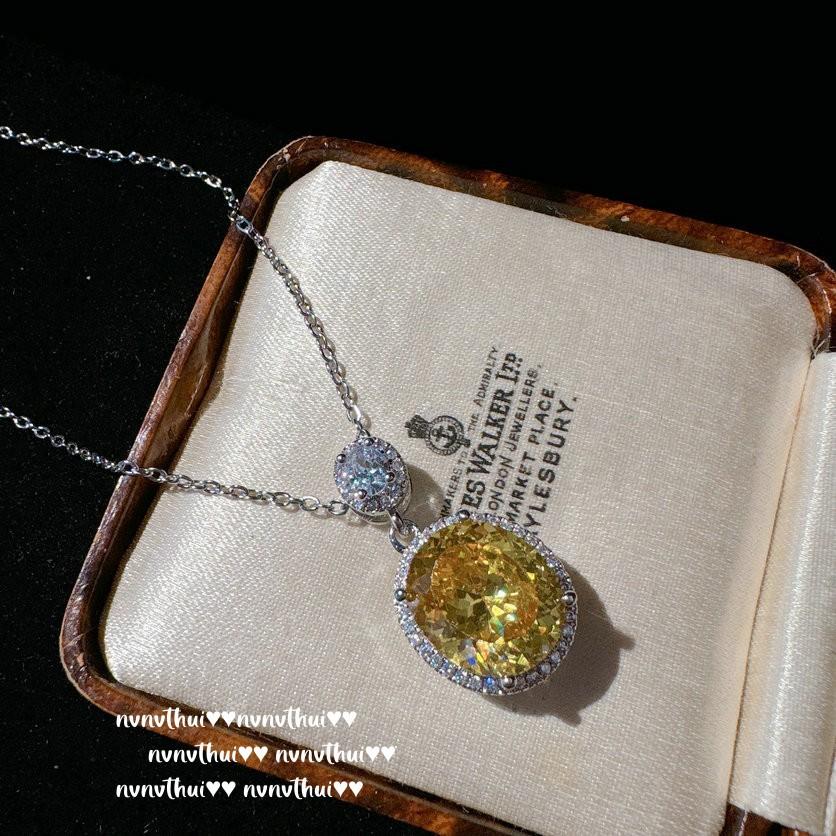 Cinderella Twilight Yolk Egg Necklace, Mermaid Tears, 18K Gold Plated, Sunset Yellow Zircon Droplet Earrings