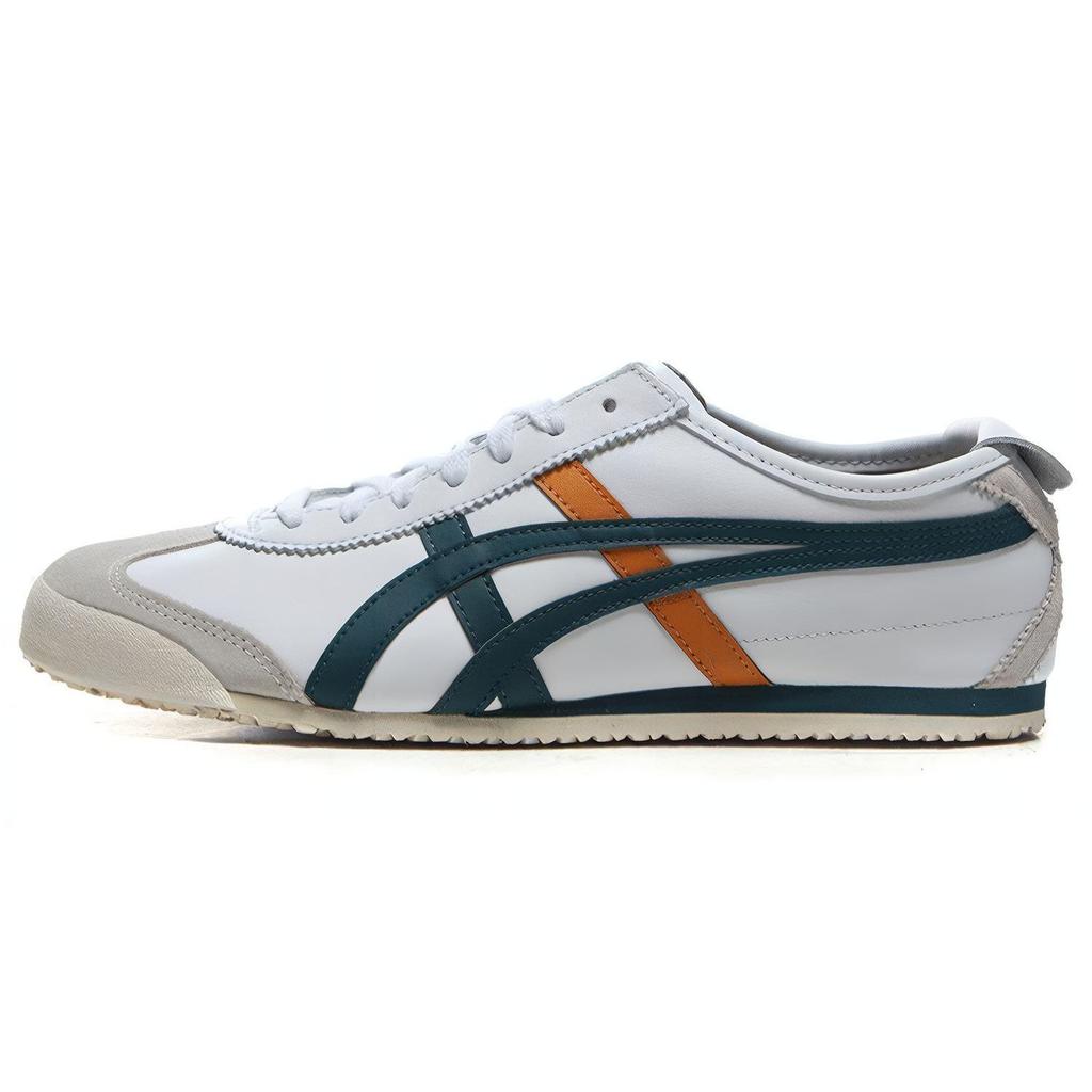 ONITSUKA TIGER Mexico 66 Comfortable Non-Slip Durable Low-Top Running Shoes Unisex Sneaker White Green Yellow D4J2L-0180