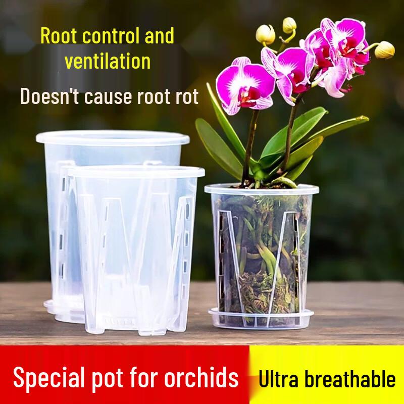 Meinaijia Transparent Breathable Orchid Pot