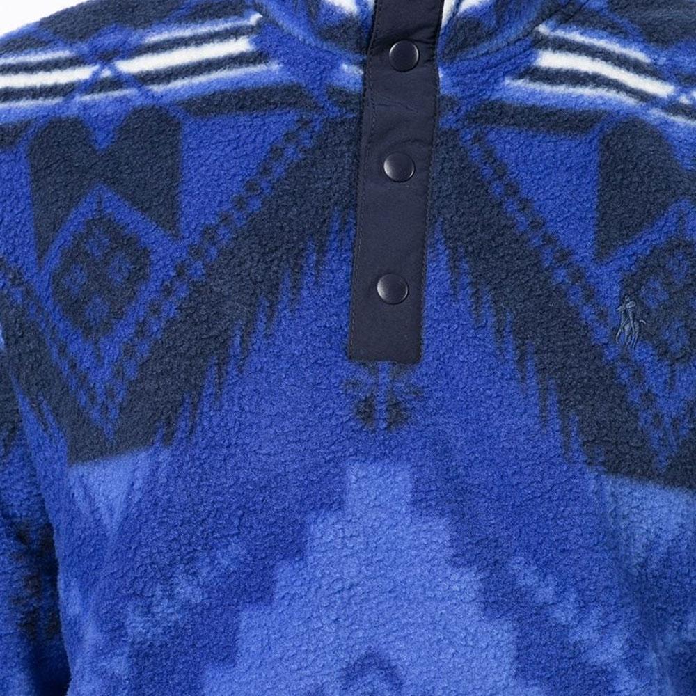 Polo Ralph Lauren Geometric Pattern Jacquard Button Fleece Sweatshirt Men Sweatshirt Blue 710853348-001