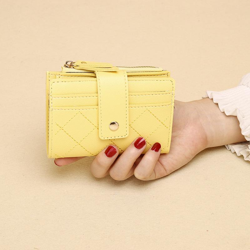 2025 Trendy Women's Short Wallet: Korean-Style Solid Color Card Holder & Coin Purse