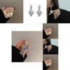 Fashionable Heart Shaped Earrings For Women Alloy Plated Creative Chain Design