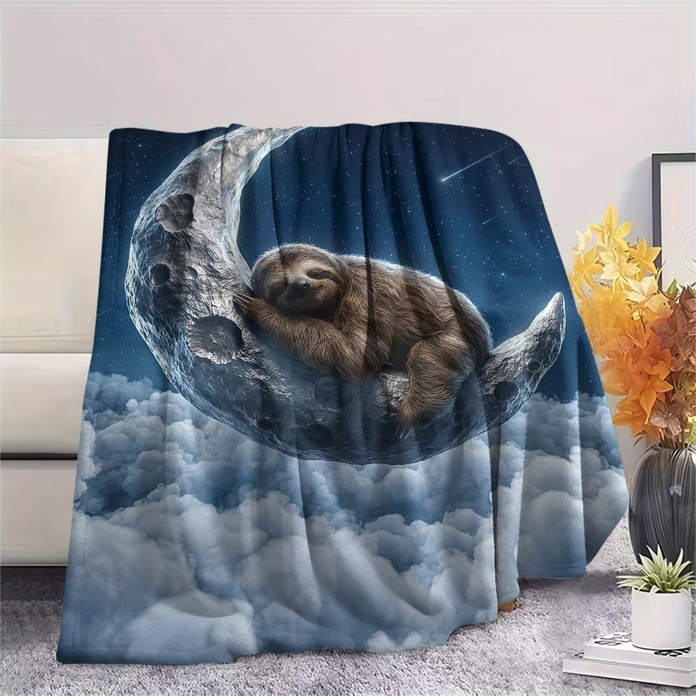 Small animal sleep clouds Print Flannel Blanket,High quality Comfortable for All Seasons,Home Decor,Warmth and Comfort,Perfect for Christmas Gifts
