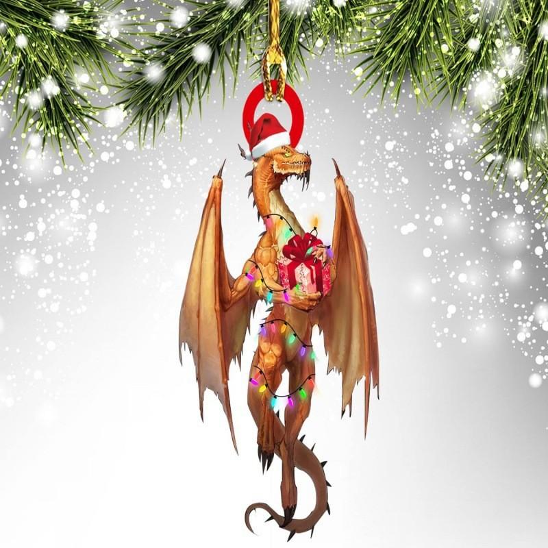 Festive Cartoon Style Acrylic Dragon Car Ornament For Vibrant Christmas Decor