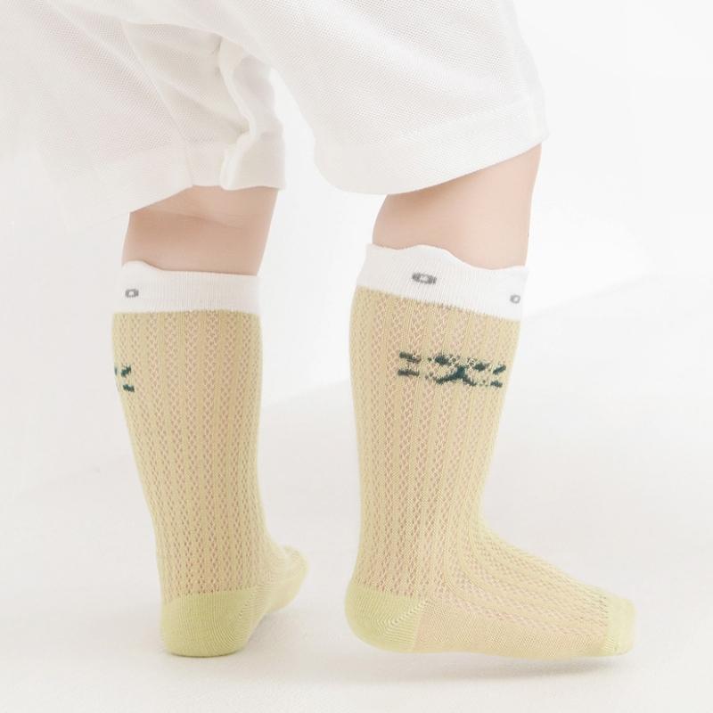 Baby Mesh Thin Socks Toddler Soft Skin-friendly Long Socks for Girls Kids Summer Breathable Cotton Stockings Girls Boys 0-5Y