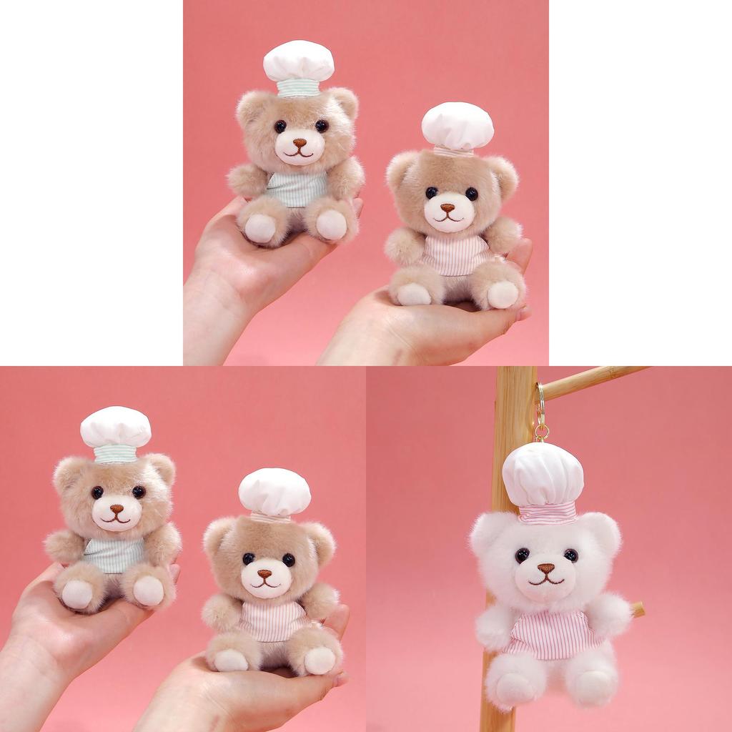 Plush Bear Keychain With Chef Outfit For Bag Decoration And Gift Giving