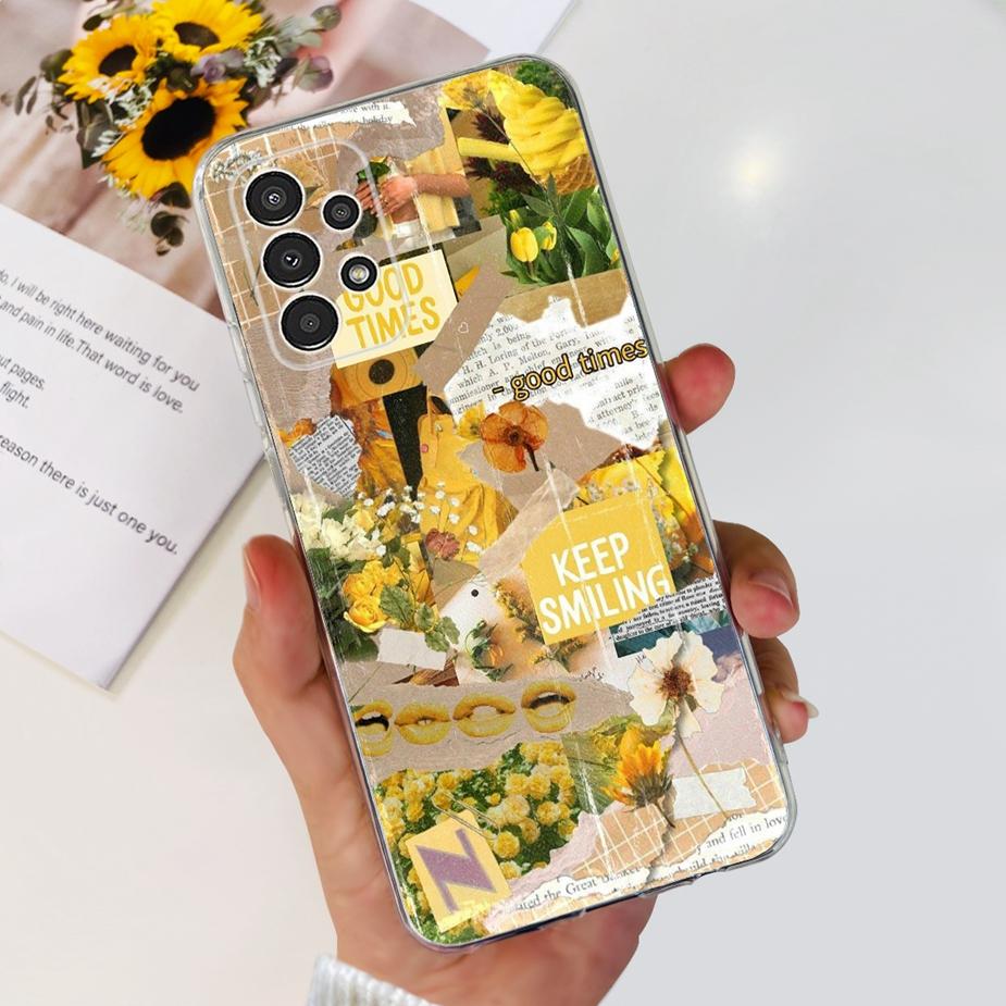 For Samsung Galaxy A13 Case A23 A33 A53 5G Cute Painted Cover Clear Silicone Soft TPU Phone Case For Samsung A53 A 13 23 33 Bags