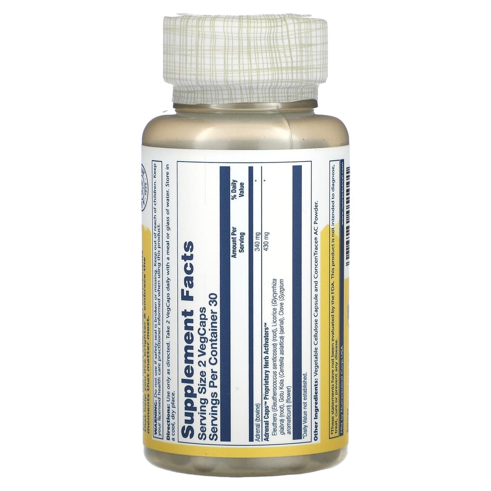 Solaray Freeze-Dried Adrenal Caps with Herb Activators Veggie Capsules, 60 Count