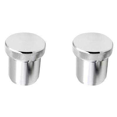 LAMELLIS 2X Aluminum Alloy 1.5" 1 1/2" ID Welded On Cap and Neck Fuel Filler Tank Silver