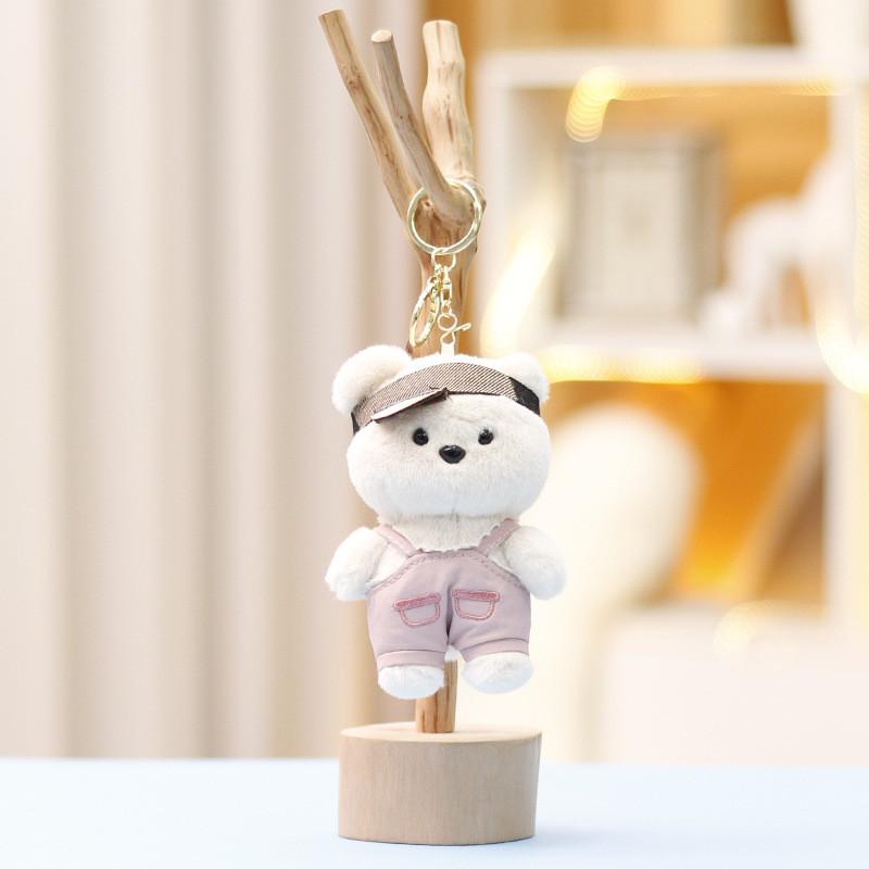 Bear Teddy Suspenders Plush Keychain Doll Bag Pendant Toy Animal Cartoon Gifts