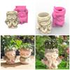 Cute Girl Concrete Flower Pots Molds Succulent Planter Vase Silicone Mold Candle Pen Holder Mold Epoxy Resin Plaster Mold