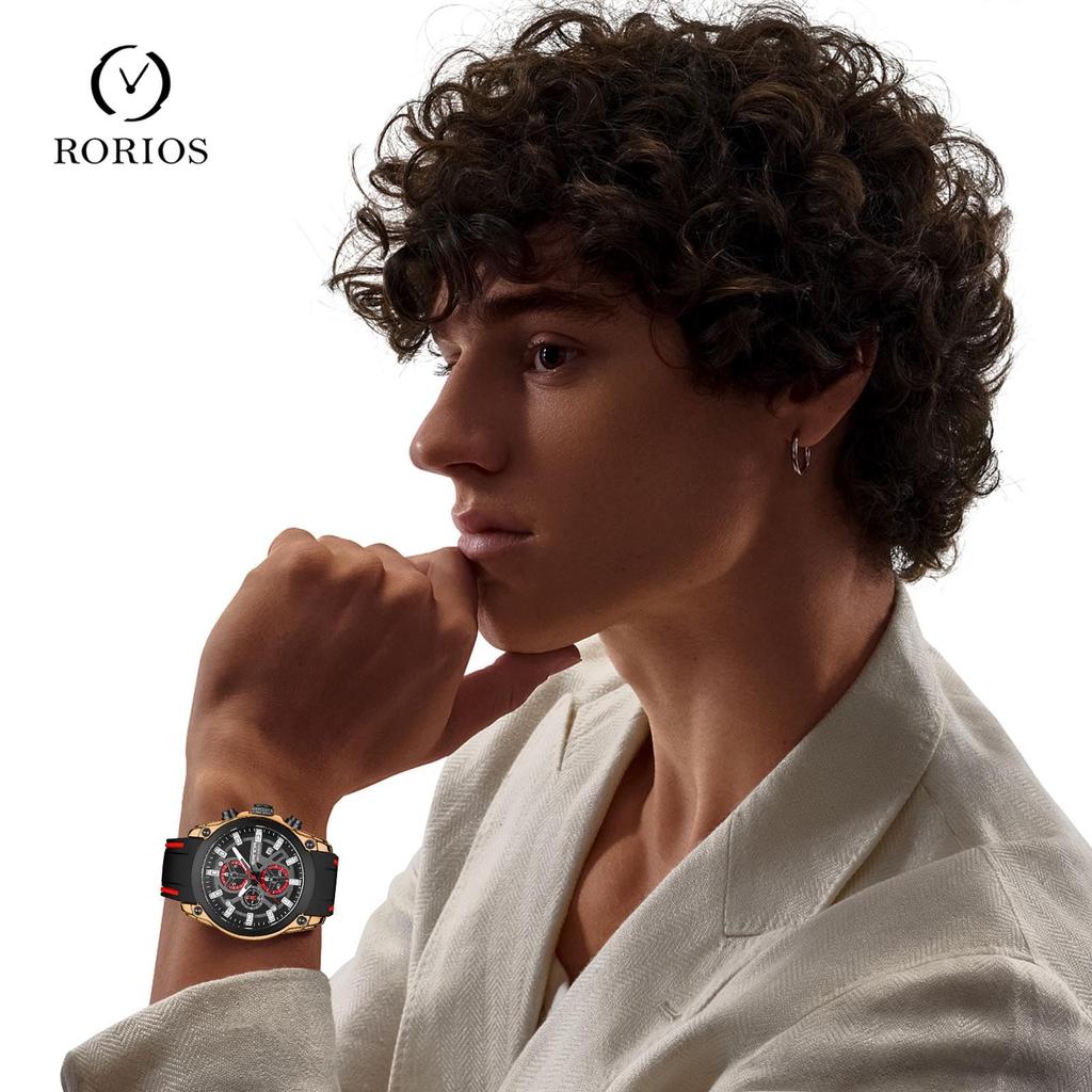 RORIOS Watch Quartz Day of the Week Display Multifunctional Lightweight Waterproof Luminous Work Stylish Popular Simple Business Unisex Stylish Day