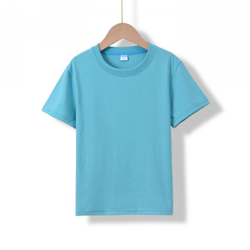 2026 Summer New Round Neck 100% Cotton Short Sleeve Boys' Casual Short Sleeve Round Neck T-shirt 17 colors